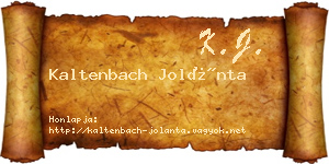 Kaltenbach Jolánta névjegykártya